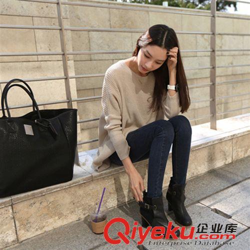 牛仔長褲 品牌牛仔長褲 時尚韓版手工磨破修身白搭女式小腳褲 牛仔褲女批發(fā)