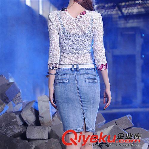 牛仔裙 夏季新款高腰后開叉牛仔半身裙女 性感修身韓版女式牛仔包臀裙