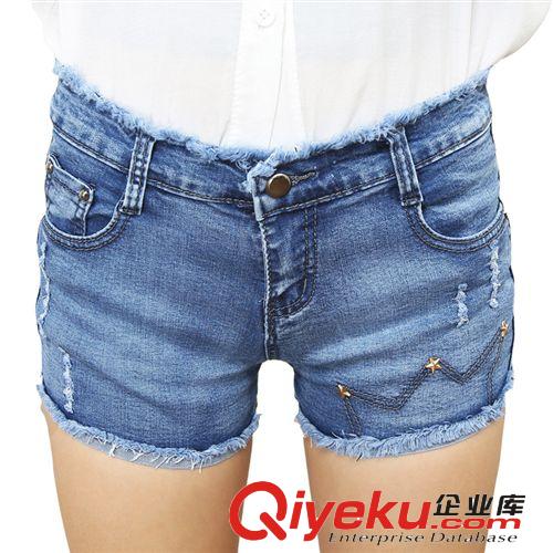 牛仔短褲 秋季女裝褲子爆款短褲 韓版一件代發(fā)燙鉆韓國(guó) 服裝廠家直銷牛仔褲