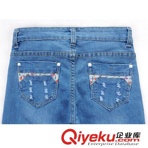 牛仔長褲 秋季女裝蕾絲韓版爆款批發小腳褲一件代發淘寶代理女式 牛仔褲原始圖片2