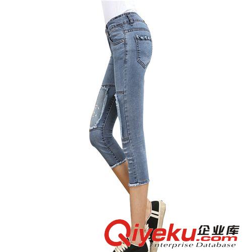 牛仔七分褲 夏季女裝 韓版 牛仔褲 一件代發(fā) 服裝 批發(fā)淘寶代理清倉(cāng) 褲子原始圖片2