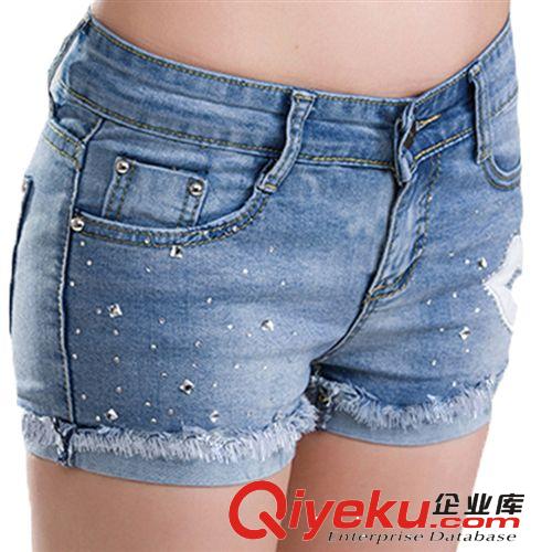 七月新品 牛仔短褲韓版服裝 燙鉆韓國 女裝一件代發(fā)牛仔褲代理夏季女裝短褲原始圖片3