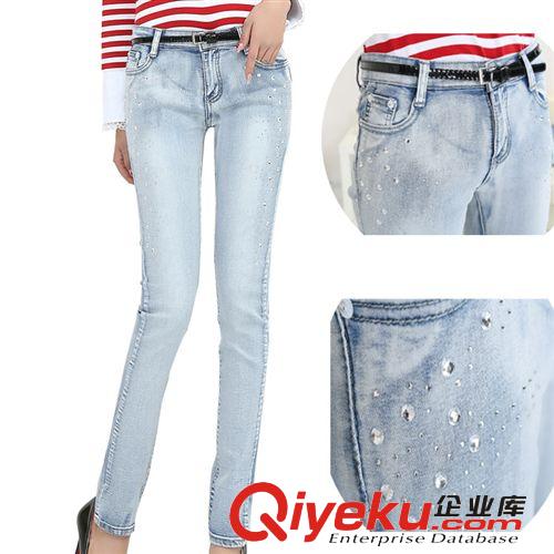 8月上新 保暖褲 女裝糖果小腳褲一件代發淘寶代理大碼女裝 加絨 牛仔褲