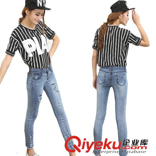 8月上新 小腳褲秋季女裝外貿韓版褲子一件代發韓國 服裝微信代理牛仔褲