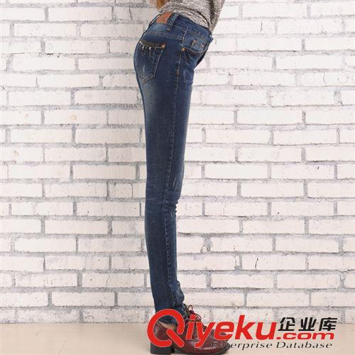 2014秋季新品 韓版秋冬新款女式小腳褲顯瘦中腰鉛筆褲女彈力修身大碼牛仔褲潮原始圖片3