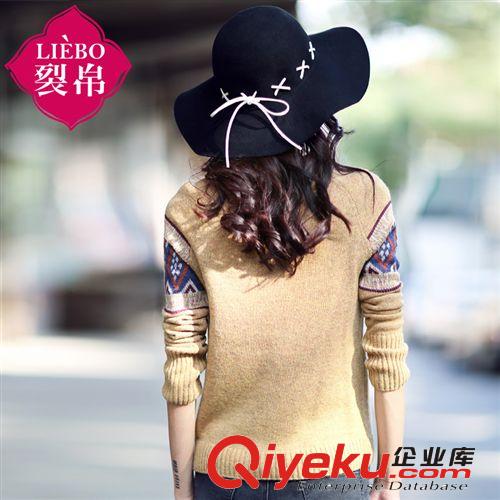 毛衣 女士毛衣秋冬款民族風(fēng)幾何復(fù)古加厚提花套頭毛衣直筒5114103S原始圖片2