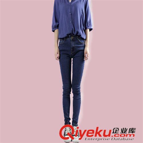 女式牛仔褲 新款秋裝女裝女式小腳中腰彈力牛仔褲韓版潮緊身ss提臀女褲3301原始圖片3