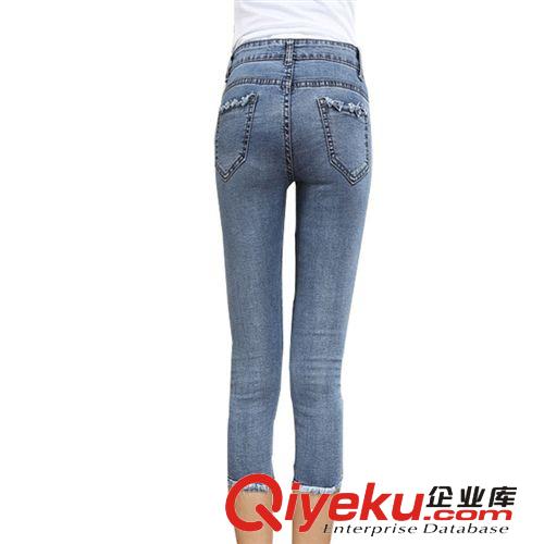 女式牛仔褲 夏季女裝 七分褲 韓版 牛仔褲 一件代發(fā) 服裝 批發(fā)淘寶代理清倉原始圖片3