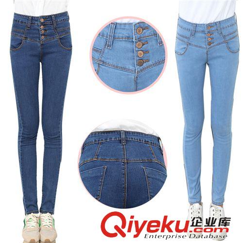 女式牛仔褲 秋季女裝燙鉆韓版蕾絲小腳褲韓國(guó) 服裝代理歐洲站一件代發(fā)牛仔褲