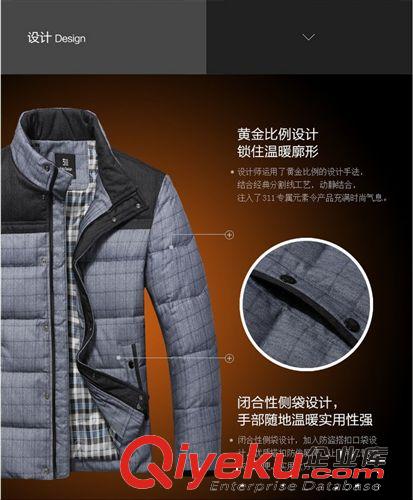 男式羽絨服 2014男式加厚羽絨服格子羽絨服外套 廠家直銷 免費加盟 一件代發原始圖片3