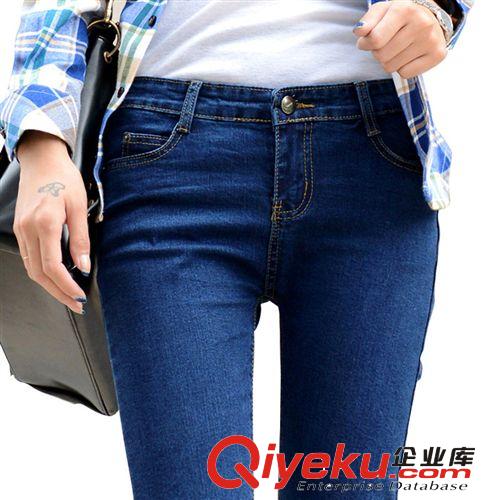 女式牛仔褲 2014新款女士牛仔褲批發 時尚韓版修身小腳加絨加厚牛仔長褲