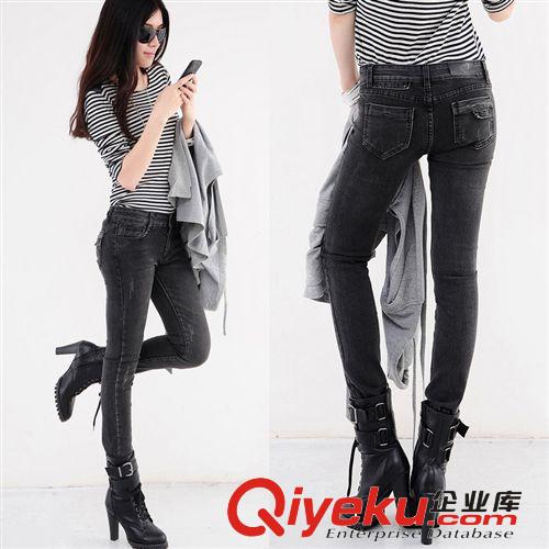 女式牛仔褲 2014新品 女式牛仔長褲 彈力修身小腳褲鉛筆褲批發代銷