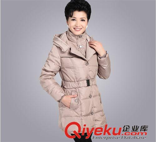 中老年女裝 2014中老年羽絨服 女式冬裝 時尚女款中長款羽絨服加厚防寒服原始圖片2