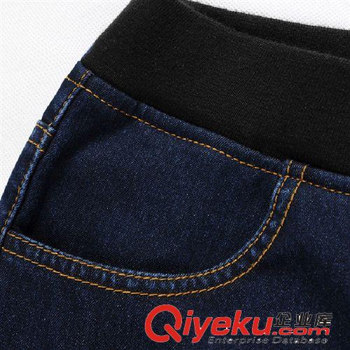 女裝加絨牛仔褲 2014冬季新品 ss保暖抗寒螺紋松緊腰小腳加絨加厚女長褲 批發(fā)爆
