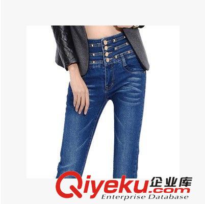 女裝四季款牛仔褲 2014新款歐美秋季女裝高腰牛仔褲韓版小腳鉛筆褲廠家直銷一件代發原始圖片3