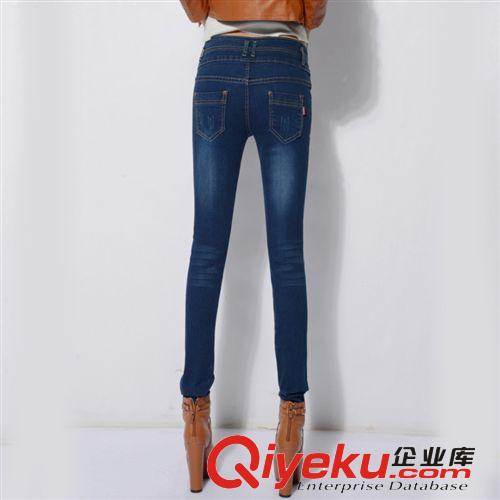 長(zhǎng)褲牛仔 淘寶爆款韓版排扣修身顯瘦收腰提臀牛仔褲女長(zhǎng)褲現(xiàn)貨直銷(xiāo)一件代發(fā)