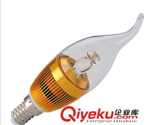 LED光源系列 批發(fā)led蠟燭燈泡E14小螺口節(jié)能燈泡尖泡拉尾燈3W蠟燭燈原始圖片3