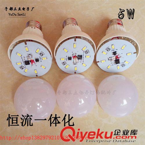 L E D 成品 球 泡 燈 廠家直銷5W220V5730恒流一體化球泡 PC球泡 新款原始圖片3