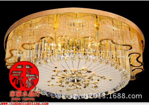 金黃色花瓣圓形吸頂燈 豪華酒店LED吸頂燈 酒店專用水晶燈批發原始圖片3