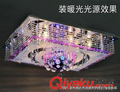 現(xiàn)代簡約水晶燈客廳臥室LED節(jié)能燈吸頂燈客廳水晶LED七彩工廠直銷原始圖片2