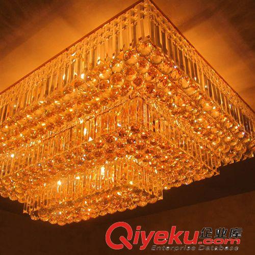 廠家直銷gd金色客廳水晶燈 長方形水晶燈 LED吸頂燈客廳燈 8020原始圖片2