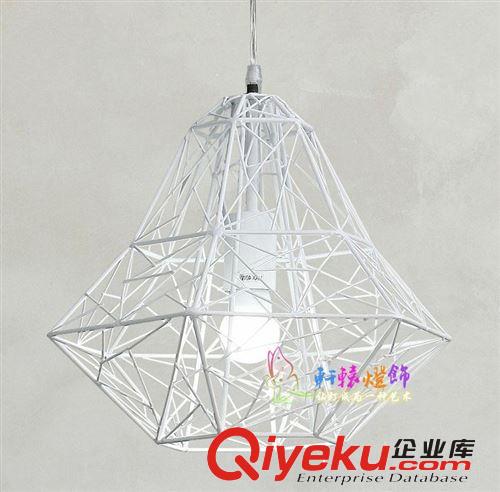 餐廳燈工業(yè)吊燈北歐宜家經(jīng)典極簡(jiǎn)鳥(niǎo)巢燈鉆石編織鐵藝鐵籠吊燈原始圖片2