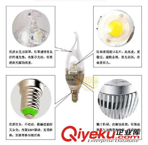 e14尖泡LED蠟燭燈泡小螺口拉尾超亮光源3W5W螺旋節(jié)能燈Lamp原始圖片3