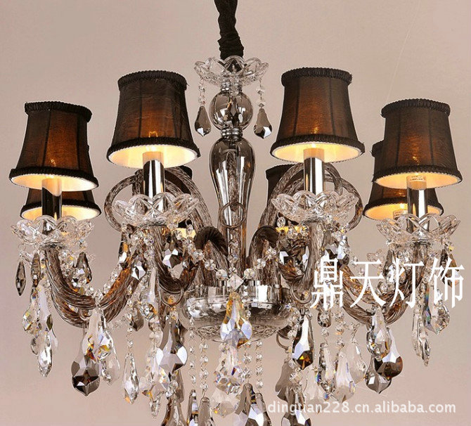 歐式水晶蠟燭燈 K9煙灰色水晶 客房燈 家居吊燈 燈具 DT-8A2006