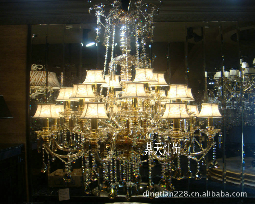 奢華{dj0}水晶客廳吊燈 臥室吊燈 工程吊燈DTT-10+6A3120