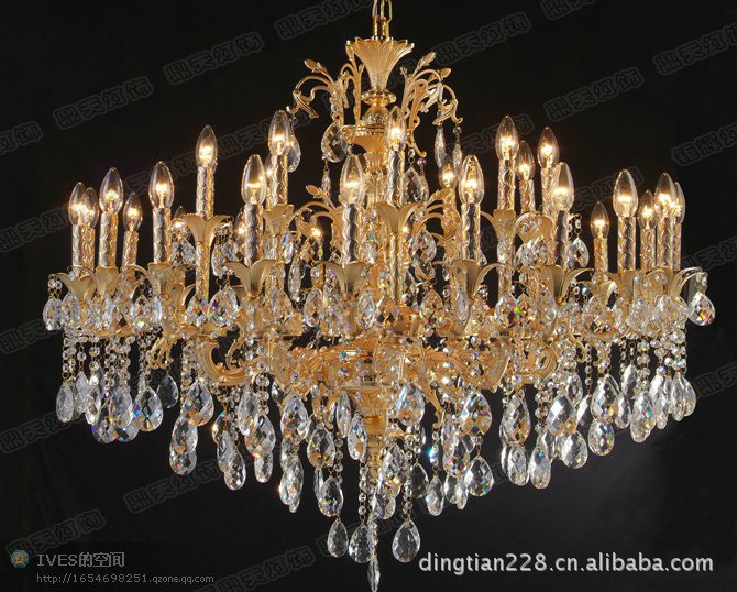 豪華雙層鋅合金水晶吊燈 時(shí)尚大方燈飾燈具 吊燈 DTT-6017-20+10原始圖片2