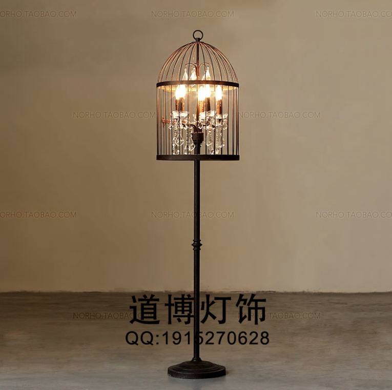 中山古鎮燈具廠家專業定制酒店別墅歐式鐵藝水晶鳥籠燈原始圖片3