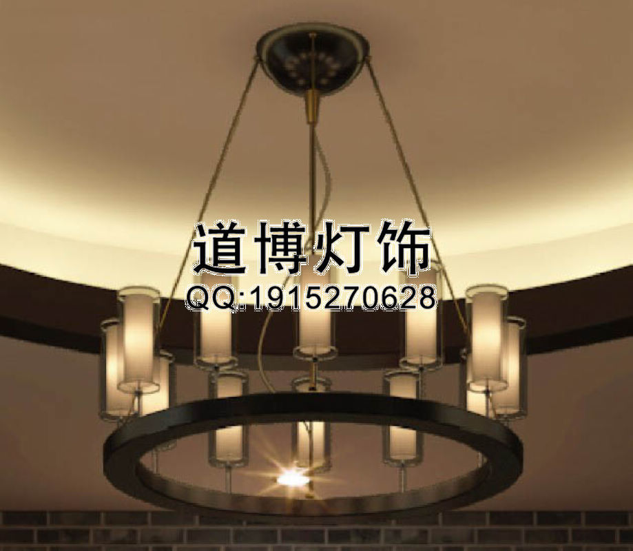 中山古鎮(zhèn)廠家專業(yè)定做酒店會所長方形鐵藝玻璃罩吸頂燈
