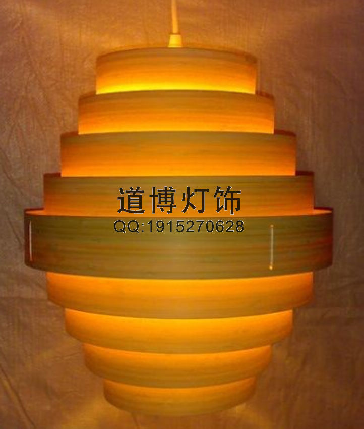 中山古鎮(zhèn)燈具廠家定做酒店客房新款木皮吊燈原始圖片3