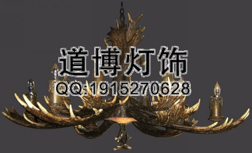 中山古鎮廠家供應美式鄉村新款樹脂鹿角吊燈原始圖片2
