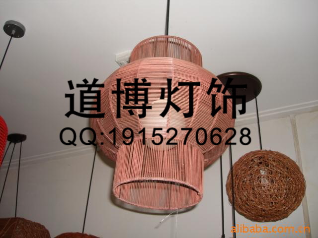 中山廠家定制餐廳茶樓藤藝吊燈原始圖片3