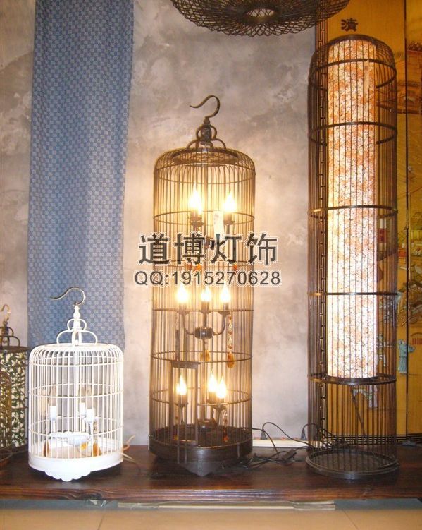中山燈具廠家專業(yè)定制商場(chǎng)裝飾鳥(niǎo)籠吊燈原始圖片3