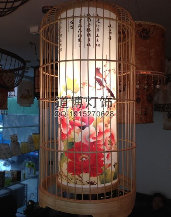 中山古鎮(zhèn)燈具廠家批發(fā)現(xiàn)代鐵藝仿羊皮鳥籠燈原始圖片2
