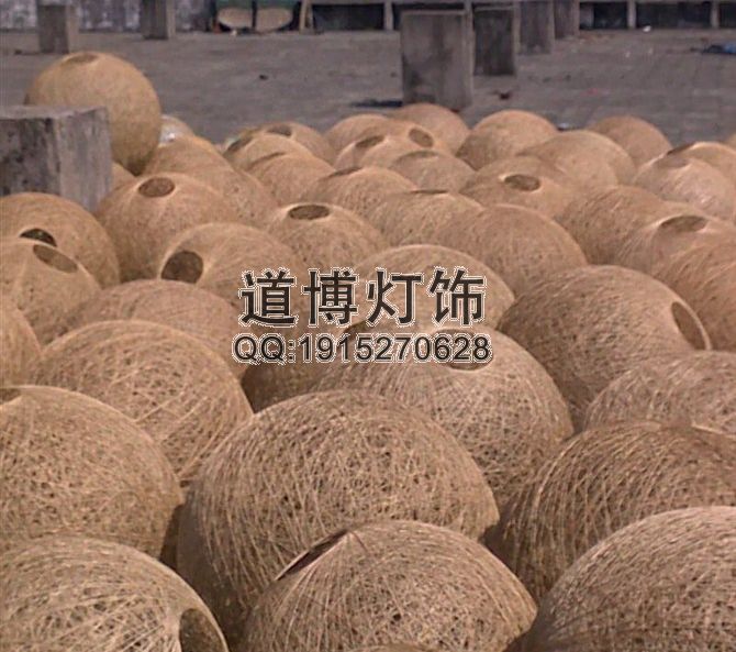 中山古鎮(zhèn)廠家批發(fā)手工編織藤藝麻球燈原始圖片2