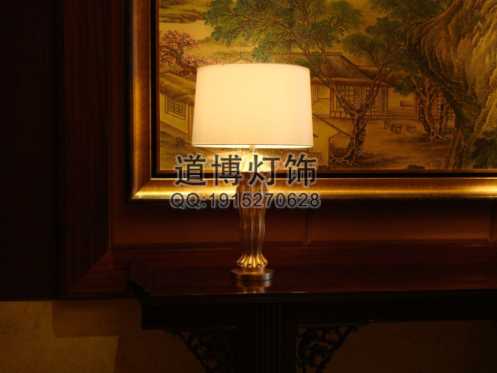 中山廠家定制酒店臥室床頭水晶布罩臺(tái)燈原始圖片3