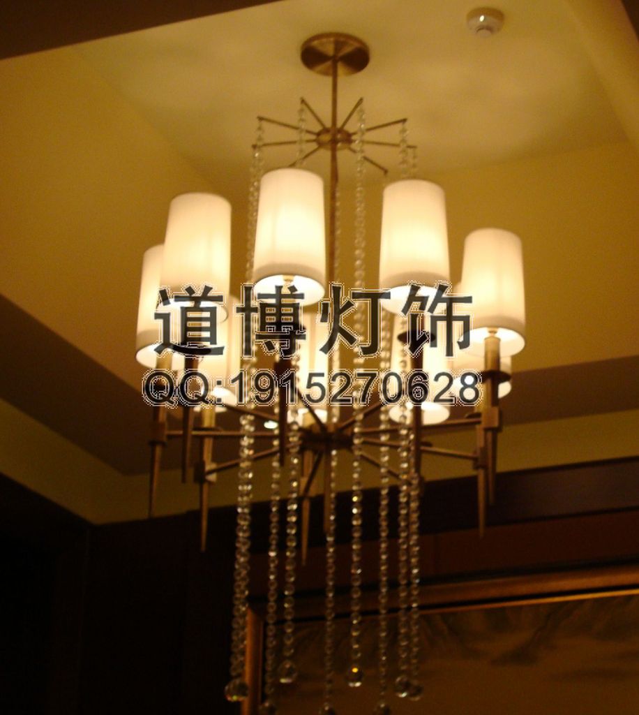 中山古鎮(zhèn)燈具廠家專業(yè)定制酒店會(huì)所玻璃彎管蠟燭吊燈原始圖片3