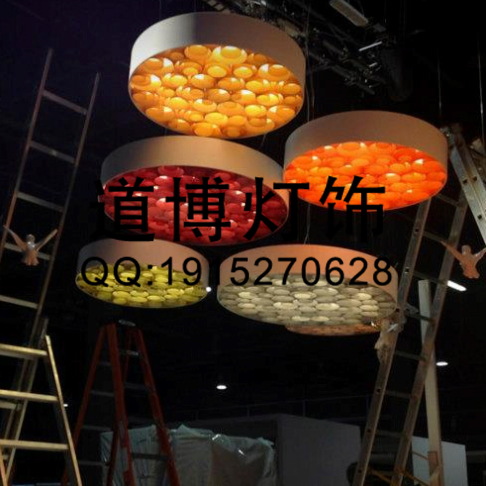 中山燈具廠家專業(yè)定制酒店餐廳木皮吊燈原始圖片2