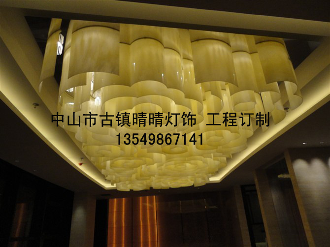 【古鎮(zhèn)燈飾】大型工程水晶燈 水晶燈工程方案酒店別墅非標工程燈原始圖片2