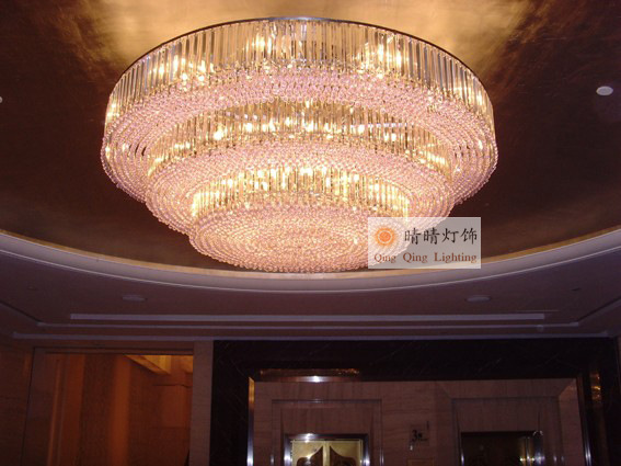 中山古鎮晴晴燈飾廠家直銷酒店大堂會所別墅客廳水晶吸頂燈訂做