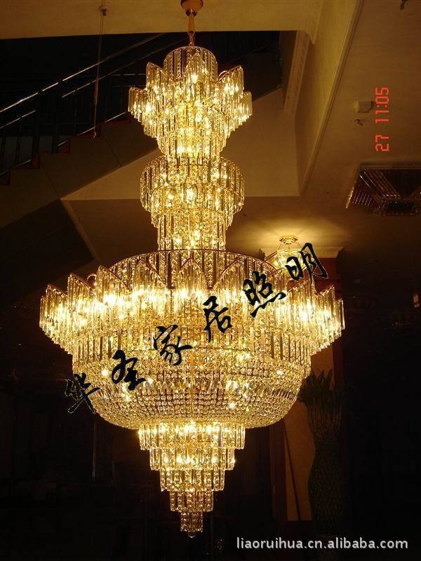 復式樓客廳水晶燈具大吊燈別墅客廳燈樓梯燈樓中樓長吊燈tj