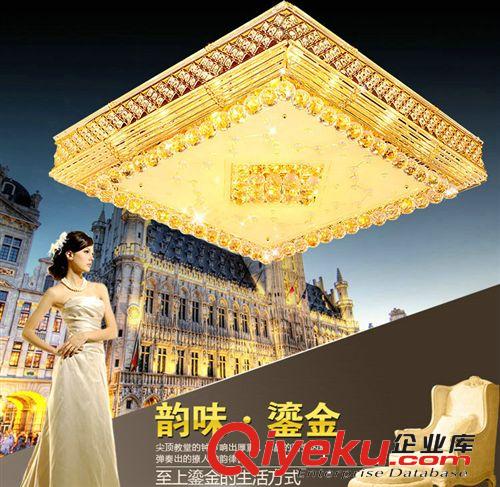 廠家直銷gd古典金色水晶吸頂燈，客房燈，大廳燈原始圖片2