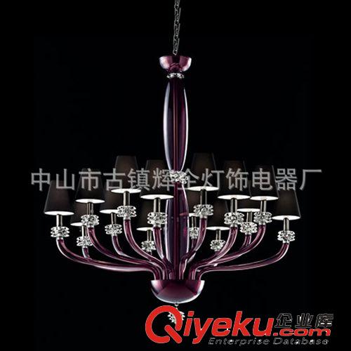 新款藍色大吊燈 玻璃管蠟燭燈 定制酒店大堂燈具 仿意大利gd燈原始圖片3