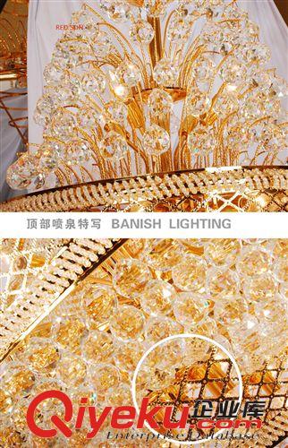奢華金色復(fù)式樓梯大吊燈 歐式別墅客廳水晶吊燈原始圖片2