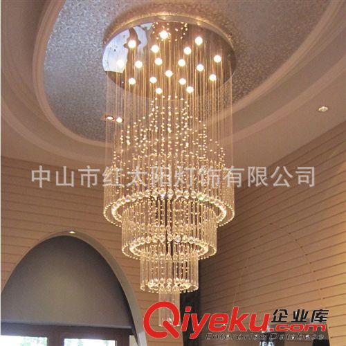 奢華金色復式樓梯大吊燈 歐式別墅客廳水晶吊燈