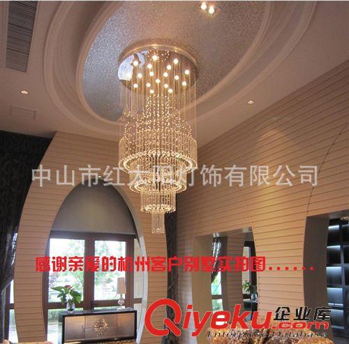 古鎮(zhèn)燈具燈飾 現(xiàn)代簡(jiǎn)約多層別墅樓梯水晶燈 酒店工程裝飾吊燈原始圖片2