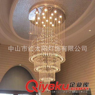古鎮(zhèn)燈具燈飾 現(xiàn)代簡(jiǎn)約多層別墅樓梯水晶燈 酒店工程裝飾吊燈原始圖片3